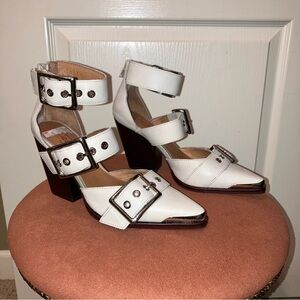 JEFFREY CAMPBELL x FREE PEOPLE Heels HENDRIX Beige / Nude Sandals - Sz 5